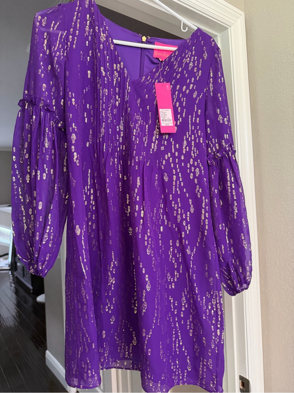 Lilly Pulitzer Purple Dress with Gold Dot Accents
